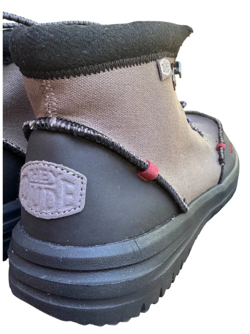 Hey Dudes Bradley Waxed Canvas Size 9 Men's EUC Gray